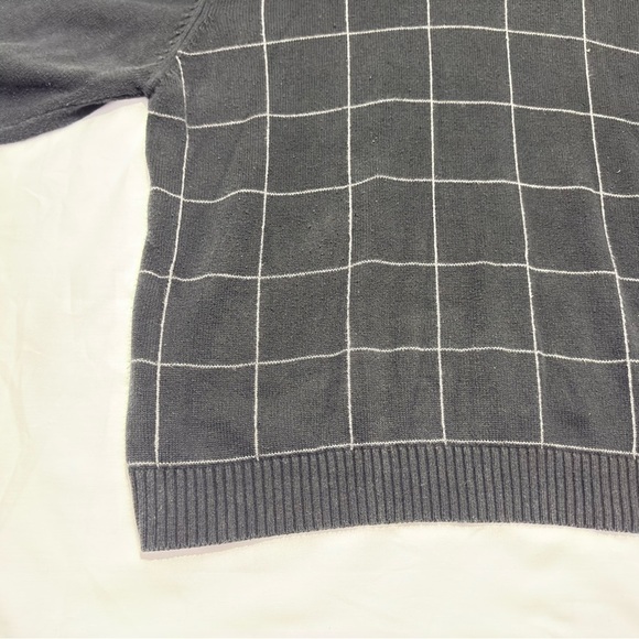 Vintage Austin Reed London Men's Navy Blue Geometric 1/4 Zip Sweater 2XL - Picture 12 of 14